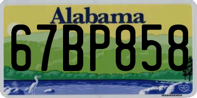 AL license plate 67BP858