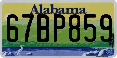AL license plate 67BP859