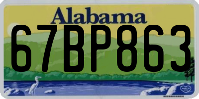 AL license plate 67BP863