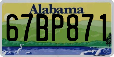 AL license plate 67BP871