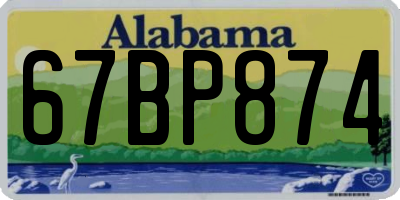 AL license plate 67BP874