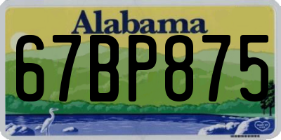 AL license plate 67BP875
