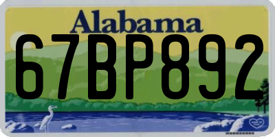 AL license plate 67BP892