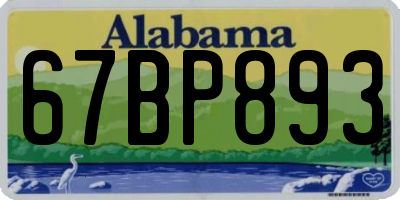 AL license plate 67BP893
