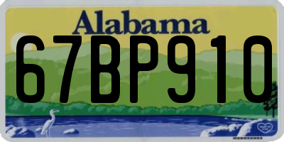 AL license plate 67BP910