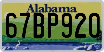 AL license plate 67BP920