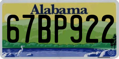 AL license plate 67BP922