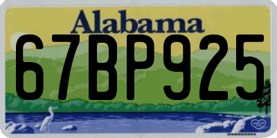 AL license plate 67BP925