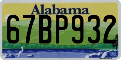AL license plate 67BP932
