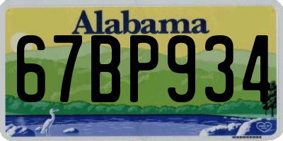 AL license plate 67BP934