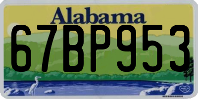 AL license plate 67BP953