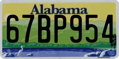 AL license plate 67BP954