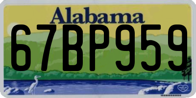 AL license plate 67BP959