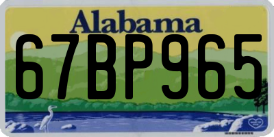AL license plate 67BP965