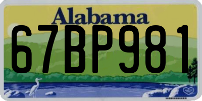 AL license plate 67BP981