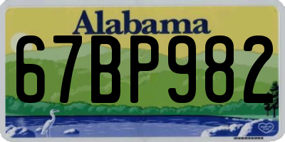 AL license plate 67BP982