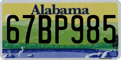 AL license plate 67BP985