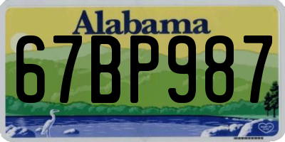 AL license plate 67BP987