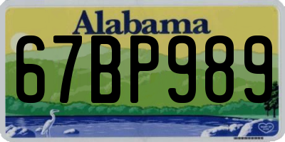 AL license plate 67BP989