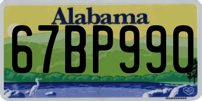 AL license plate 67BP990