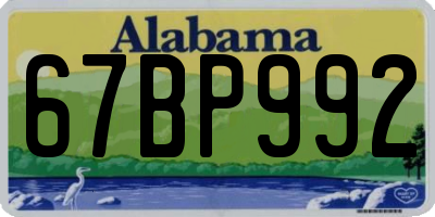 AL license plate 67BP992
