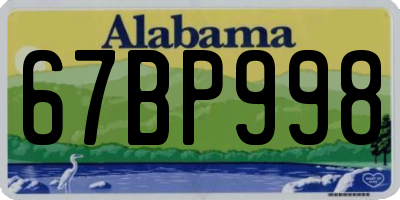 AL license plate 67BP998
