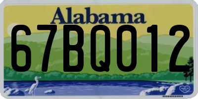 AL license plate 67BQ012