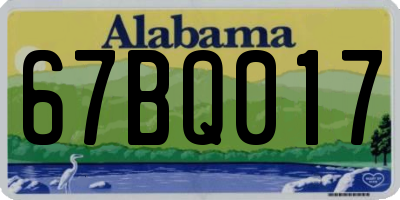 AL license plate 67BQ017