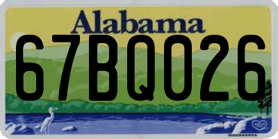 AL license plate 67BQ026