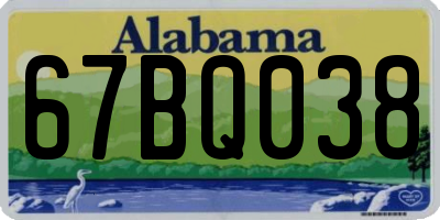AL license plate 67BQ038