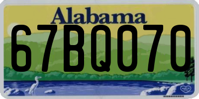 AL license plate 67BQ070