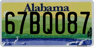 AL license plate 67BQ087