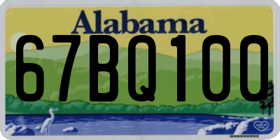 AL license plate 67BQ100