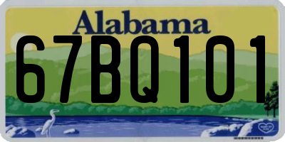 AL license plate 67BQ101