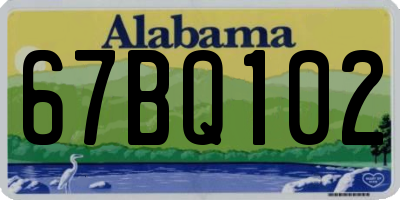 AL license plate 67BQ102