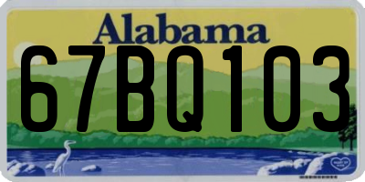 AL license plate 67BQ103