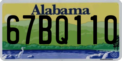 AL license plate 67BQ110