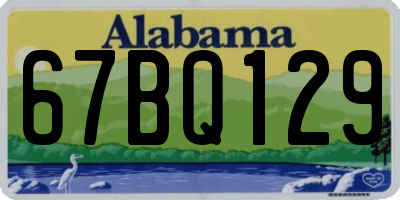 AL license plate 67BQ129