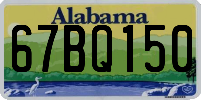 AL license plate 67BQ150