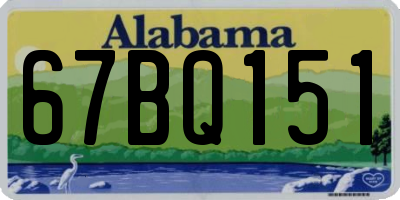 AL license plate 67BQ151