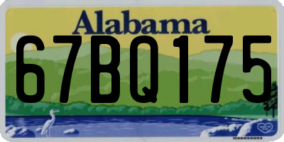 AL license plate 67BQ175