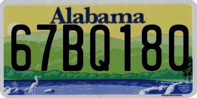 AL license plate 67BQ180