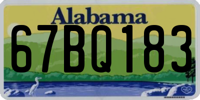 AL license plate 67BQ183