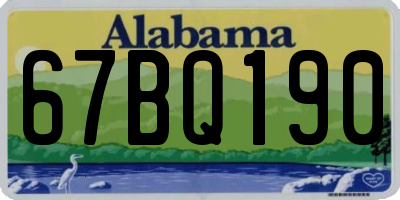 AL license plate 67BQ190