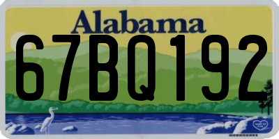 AL license plate 67BQ192