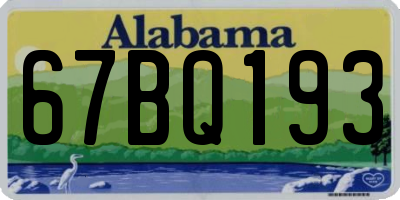 AL license plate 67BQ193