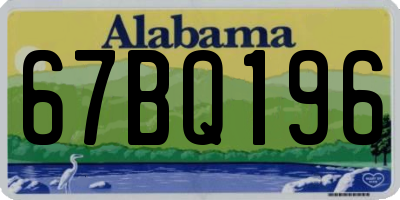 AL license plate 67BQ196