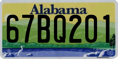 AL license plate 67BQ201