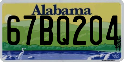 AL license plate 67BQ204