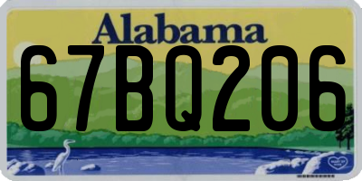 AL license plate 67BQ206